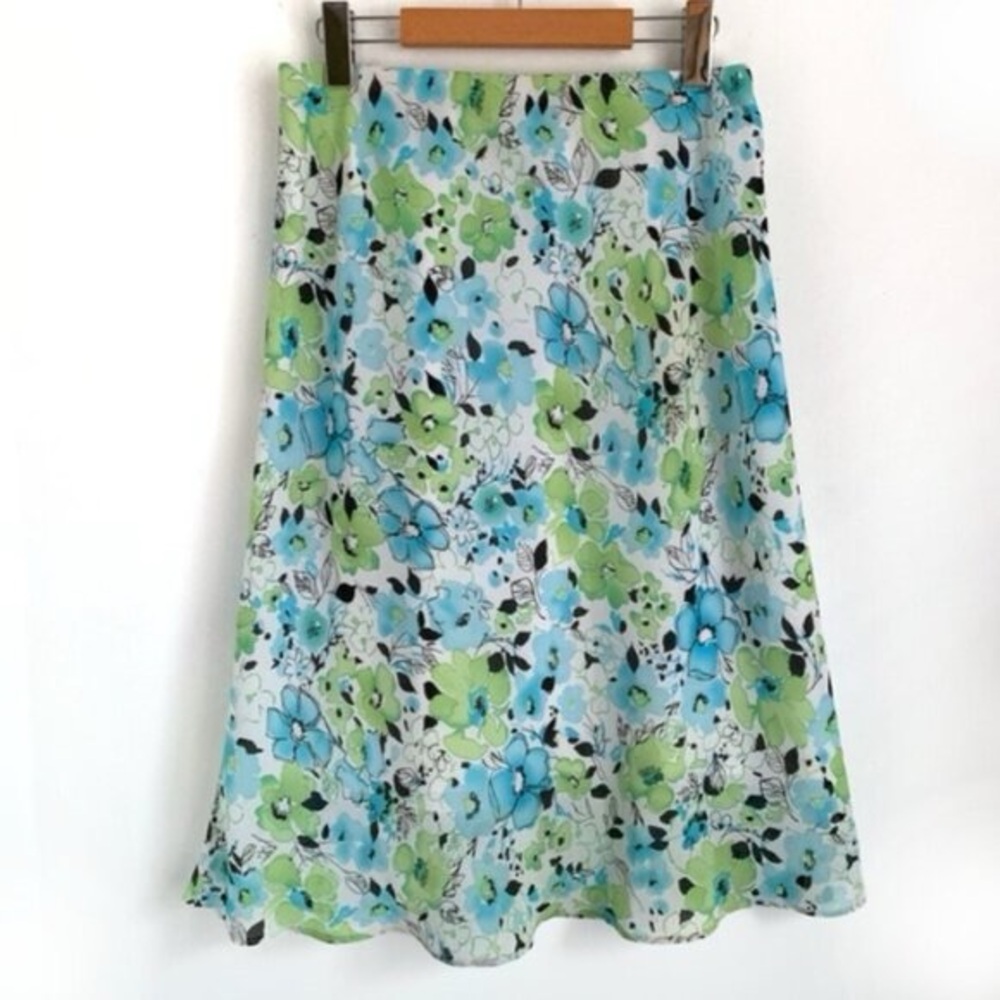 Cleo Petites 90s Y2K Floral Chiffon Midi Skirt